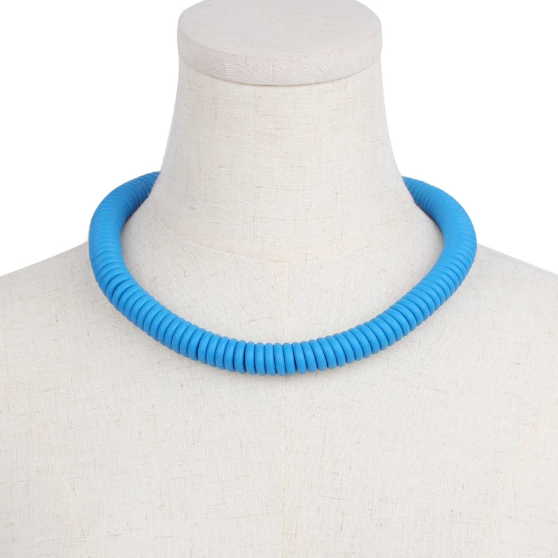 Ethnic Chunky Rope Necklace Multicolor Choker