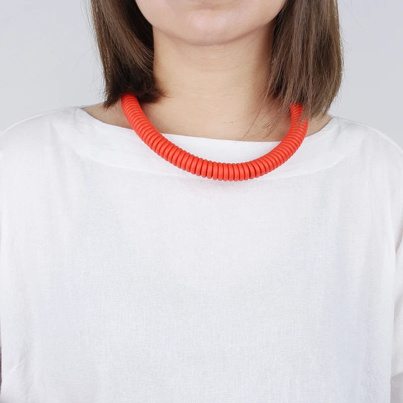 Ethnic Chunky Rope Necklace Multicolor Choker
