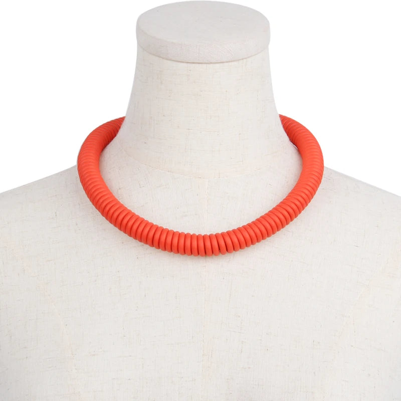 Ethnic Chunky Rope Necklace Multicolor Choker