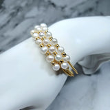 Three-circle Bead Bracelet 14k Filled Pearl Bangle