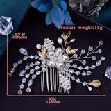Tiara Wedding Hair Comb Leaf Flower Bridal Hairpins