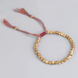 Hand Braided Copper Beads Lucky Rope Bracelet for Women Men