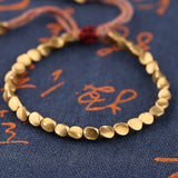 Tibetan Buddhist Bracelets Hand Braided Copper Beads Lucky Rope Bracelet