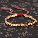 Tibetan Buddhist Bracelets Hand Braided Copper Beads Lucky Rope Bracelet
