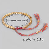 Tibetan Buddhist Bracelet Hand Braided Copper Beads Lucky Rope Bracelet Bangles
