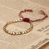 Tibetan Buddhist Copper Beads Red Rope Lucky Bracelet