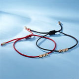 Tibetan Buddhist Copper Beads Red Rope Lucky Bracelet
