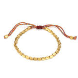 Tibetan Copper Bead Bracelet Adjustable Rope Chain Men Women Bracelets