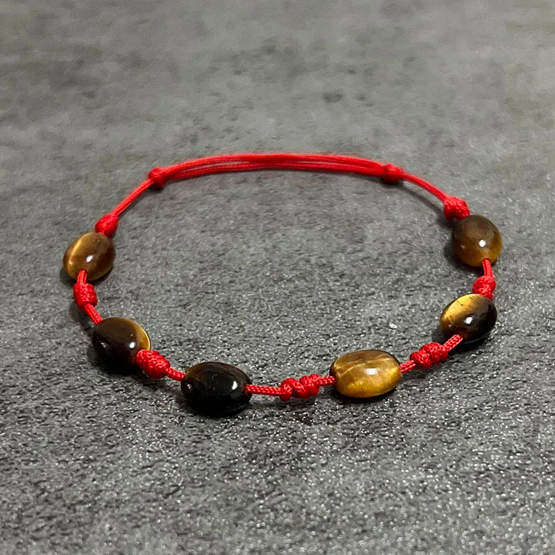 Tigereye Wedding Bracelets Bangles Red Thread Natural Stone Bracelet