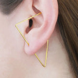 Triangle Earrings 14k Filled 925 Silver Jewelry Minimalist Earrings