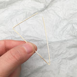 Triangle Earrings 14k Filled 925 Silver Jewelry Minimalist Earrings