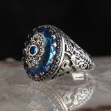 Ancient Silver Zircon Signet Ring Islamic Vintage Jewelry