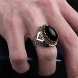 Ancient Silver Zircon Signet Ring Islamic Vintage Jewelry