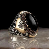 Ancient Silver Zircon Signet Ring Islamic Vintage Jewelry