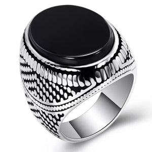 Ancient Silver Eagle Signet Ring with Green Zircon Inlay