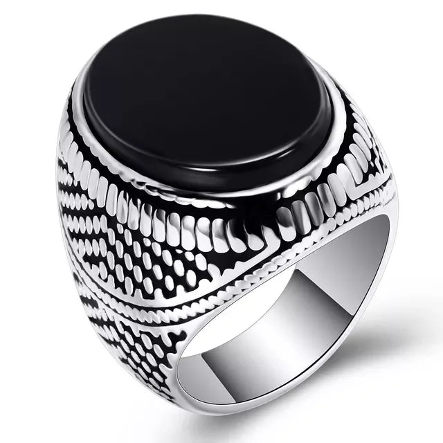 Ancient Silver Eagle Signet Ring with Green Zircon Inlay