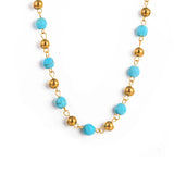 Turquoise Beaded Necklace Choker Women Jewelry