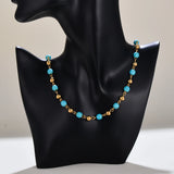 Turquoise Beaded Necklace Choker Women Jewelry