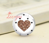 Heart Lover Round Glass Cabochons for DIY Jewelry Making