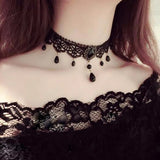 Velvet Lace Vintage Choker Necklace Yin Yang Charm Gothic Punk