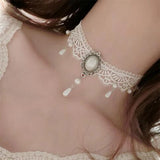 Velvet Lace Vintage Choker Necklace Yin Yang Charm Gothic Punk