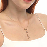 Vertical Name Necklace Signature Letter Necklace Pendant Handwriting Charm