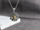 925 Silver Tibetan Prayer Wheel Pendant Amulet Good Luck Charm