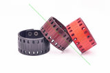 Vintage Biker Orange Leather Bracelet Cuff