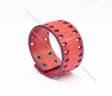 Vintage Biker Orange Leather Bracelet Cuff