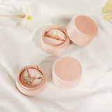 Vintage Velvet Pendant Necklace Boxes Pink Round Storage