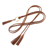 Tassel Ring Knitted Waist Chain Lady Belt for Women Dress Decoration