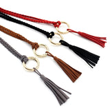 Tassel Ring Knitted Waist Chain Lady Belt for Women Dress Decoration