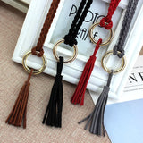 Tassel Ring Knitted Waist Chain Lady Belt for Women Dress Decoration