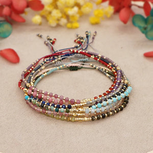 Colorful Natural Stone Beaded Bracelet Bohemian Bangle Jewelry