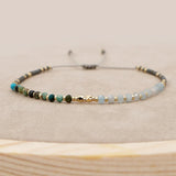 Colorful Natural Stone Beaded Bracelet Bohemian Bangle Jewelry