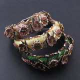 Vintage Sun Pearl Flower Headband Crystal Hairband