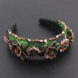 Vintage Sun Pearl Flower Headband Crystal Hairband