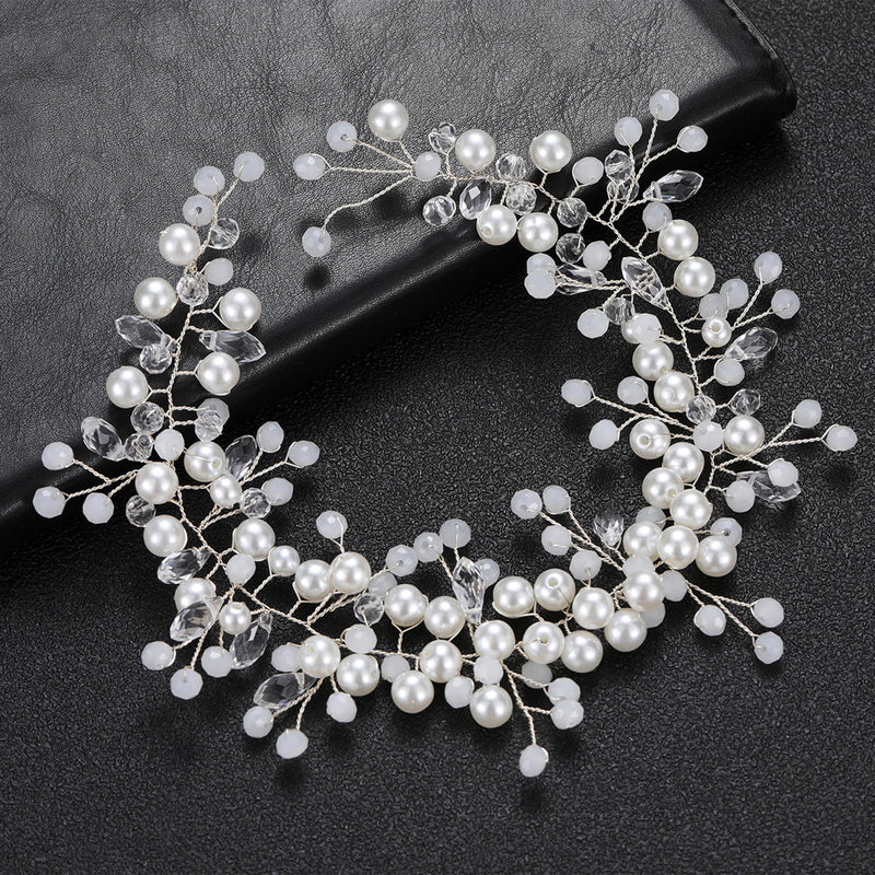 Wedding Pearl Headband Beaded Hairbands Bridesmaids Hair Jewelry