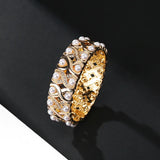 Double Row CZ Big Bridal Bracelet for Women