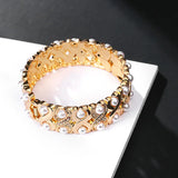 Double Row CZ Big Bridal Bracelet for Women