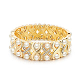 Double Row CZ Big Bridal Bracelet for Women