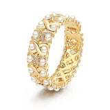 Double Row CZ Big Bridal Bracelet for Women