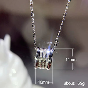 Wedding Pendant Zircon 925 Silver Chain Necklace Charm Party Choker