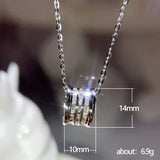 Wedding Pendant Zircon 925 Silver Chain Necklace Charm Party Choker