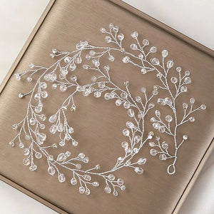 Bride Silver Crystal Tiara Headpiece Flower Hair Accessory