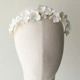 Ceramic Flower Bridal Crown Headband High Pearls Wedding Hair Accessories