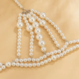 Pearl Beads Romantic Chest Chain Bra Women Sexy Body Jewelry