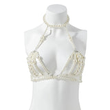 Pearl Beads Romantic Chest Chain Bra Women Sexy Body Jewelry