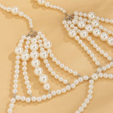 Pearl Beads Romantic Chest Chain Bra Women Sexy Body Jewelry
