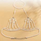Pearl Beads Romantic Chest Chain Bra Women Sexy Body Jewelry